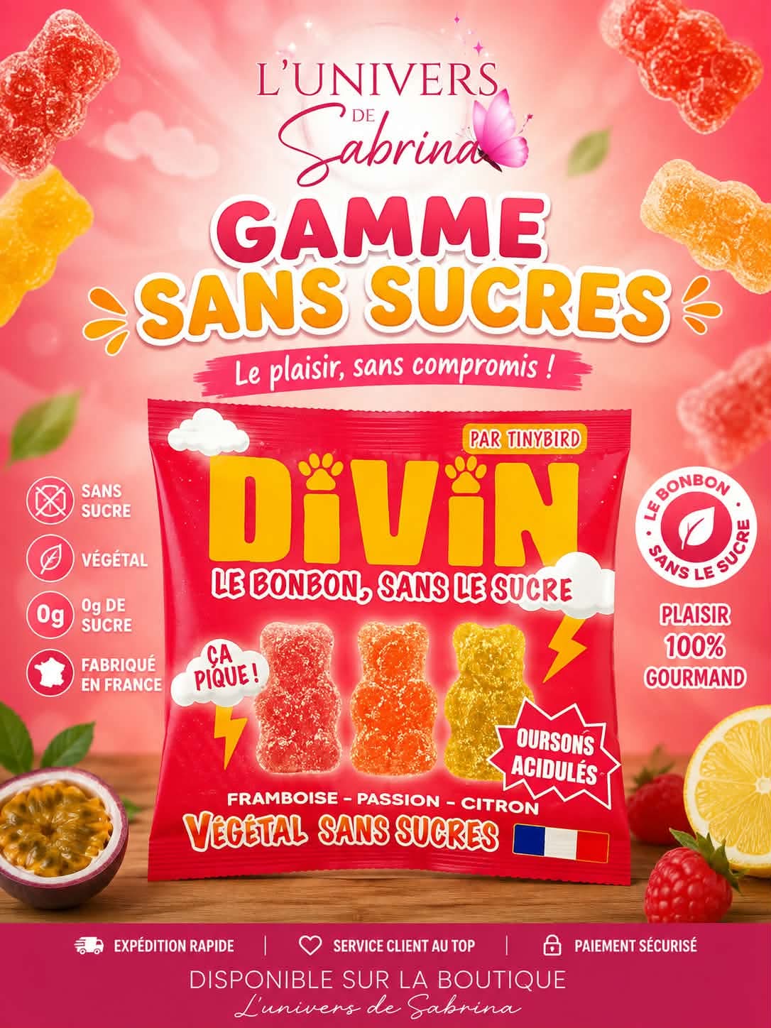 DIVIN - LE BONBON SANS SUCRE ACIDULE