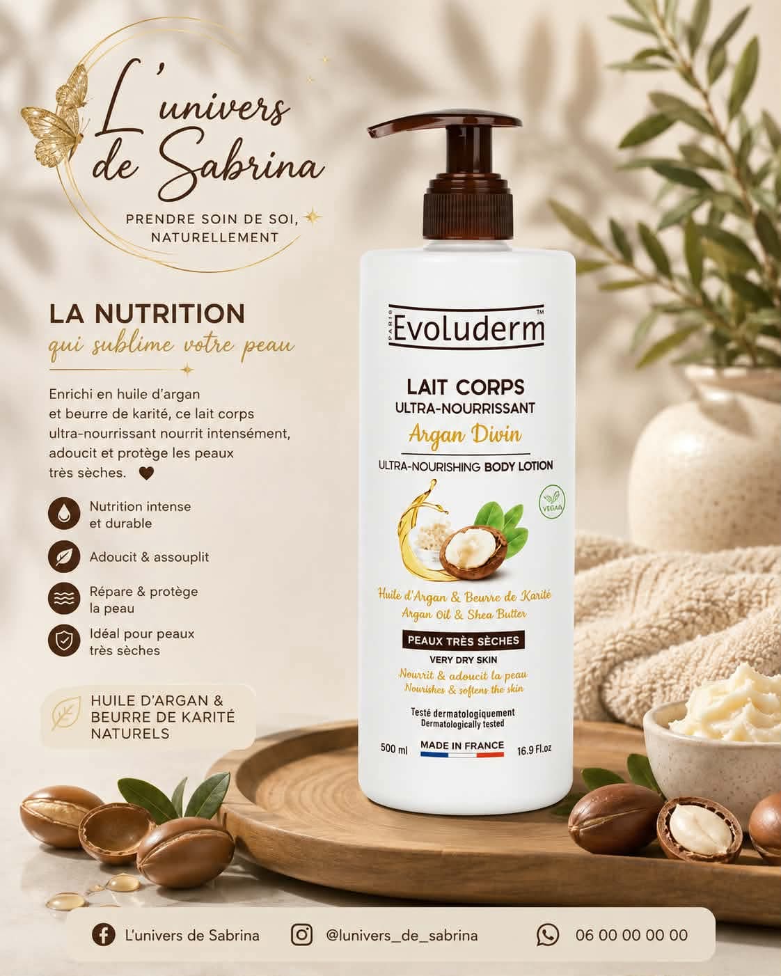 LAIT CORPS ULTRA - NOURISSANT ARGAN DIVIN - 500ML