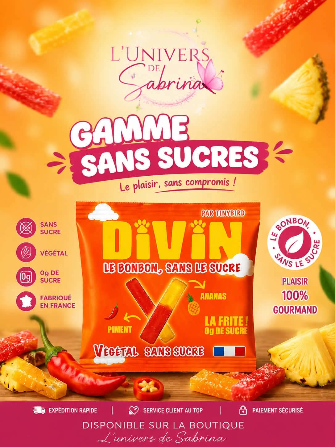 DIVIN - FRITE SANS SUCRES - ANANAS PIMENT