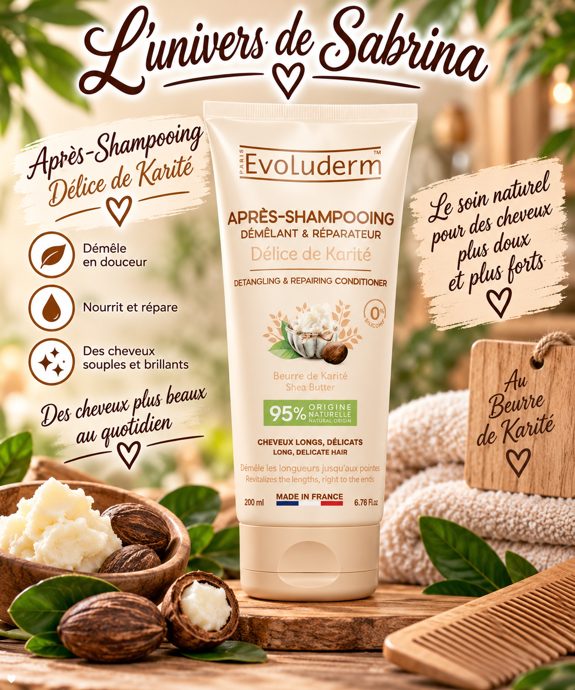 APRES SHAMPOING 200ML (plusieurs choix disponibles)