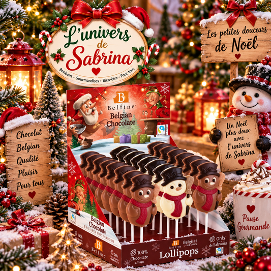 SUCETTE EN CHOCOLAT AU LAIT BONHOMME DE NEIGE