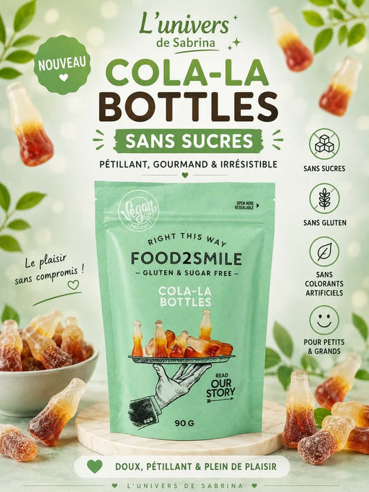 BONBON SANS SUCRE COLA-LA BOTTLES 90G