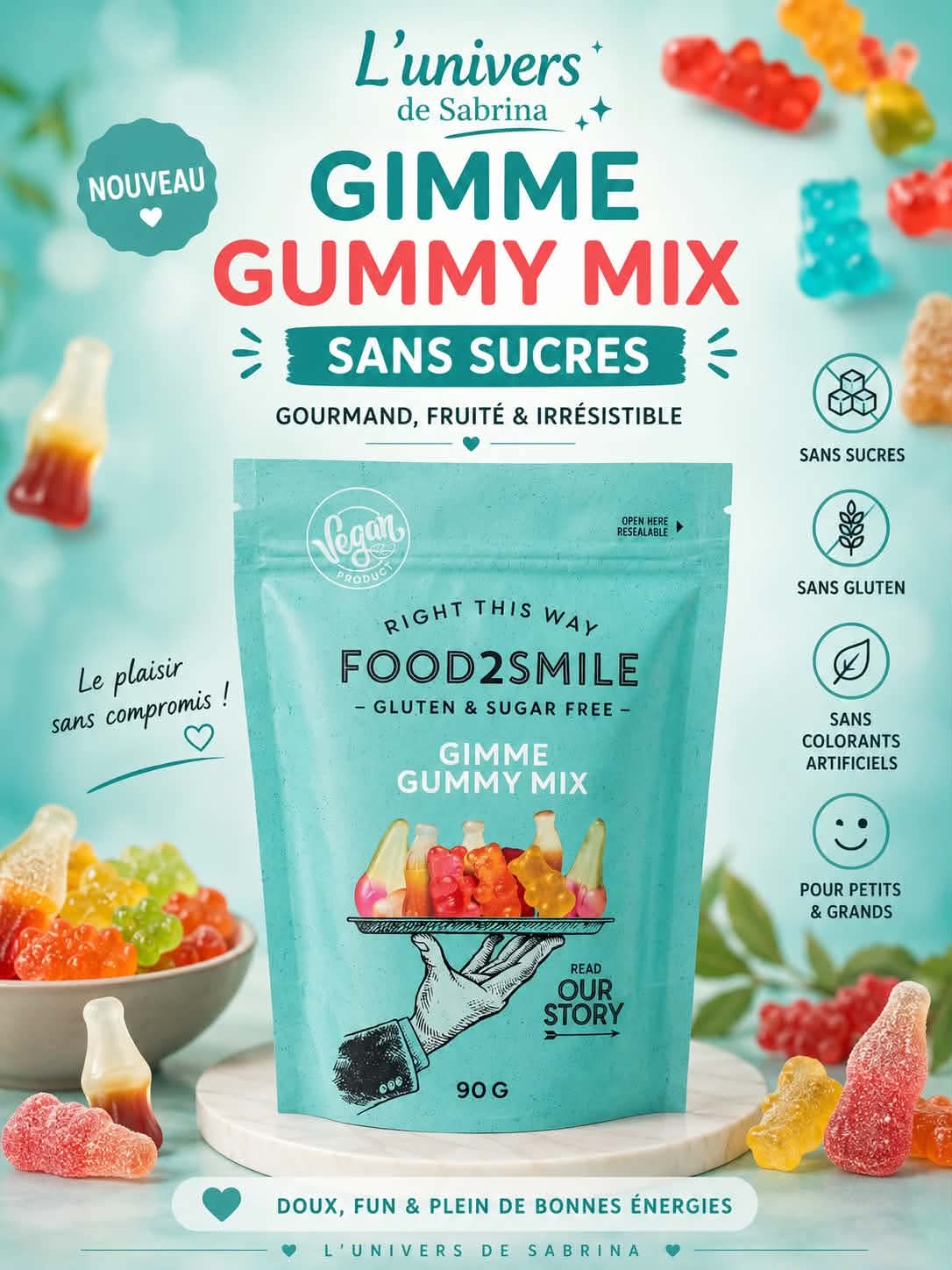 BONBON SANS SUCRE GIMME GUMMY 90G