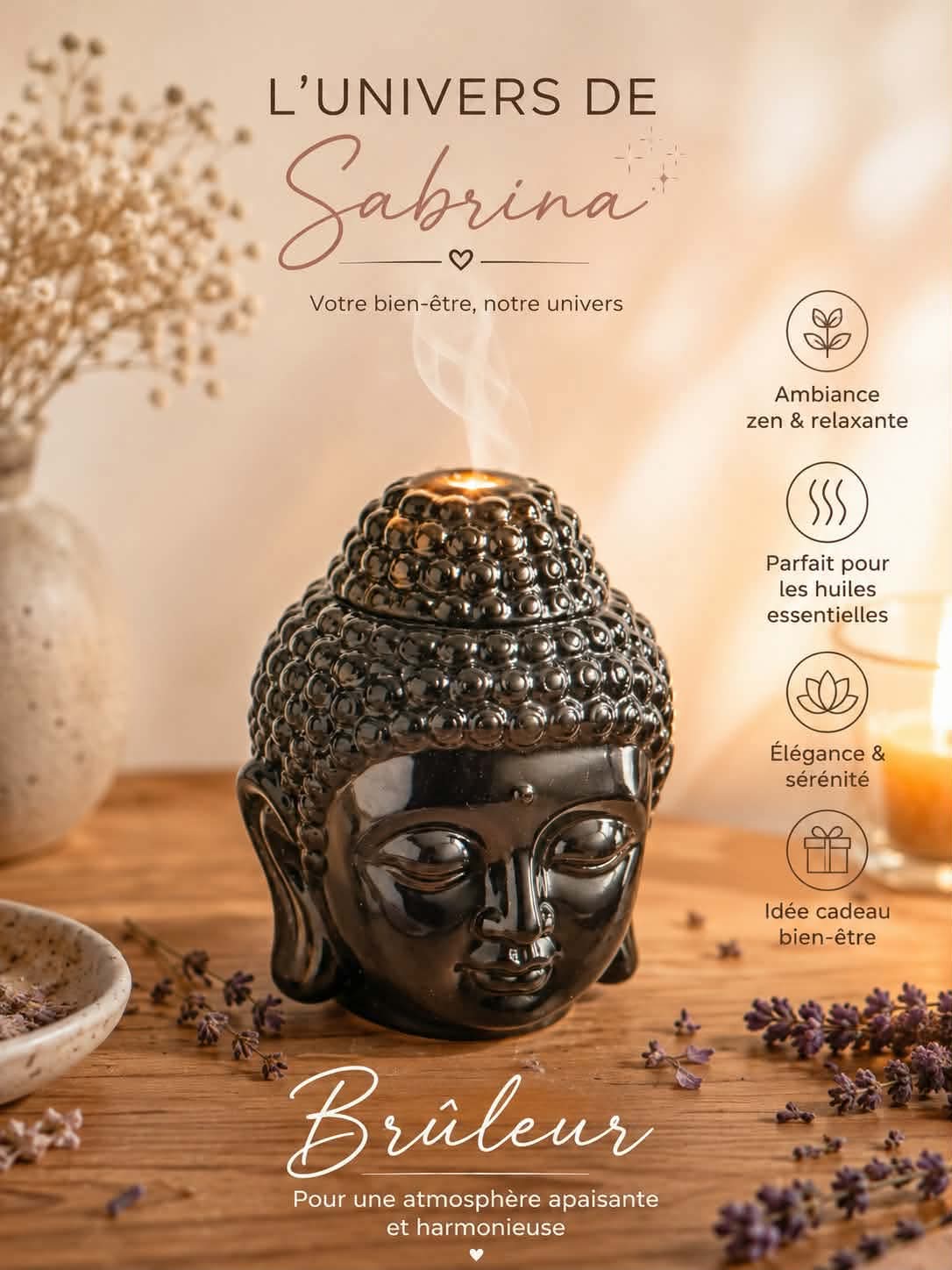 BRULEUR BOUDDHA NOIR
