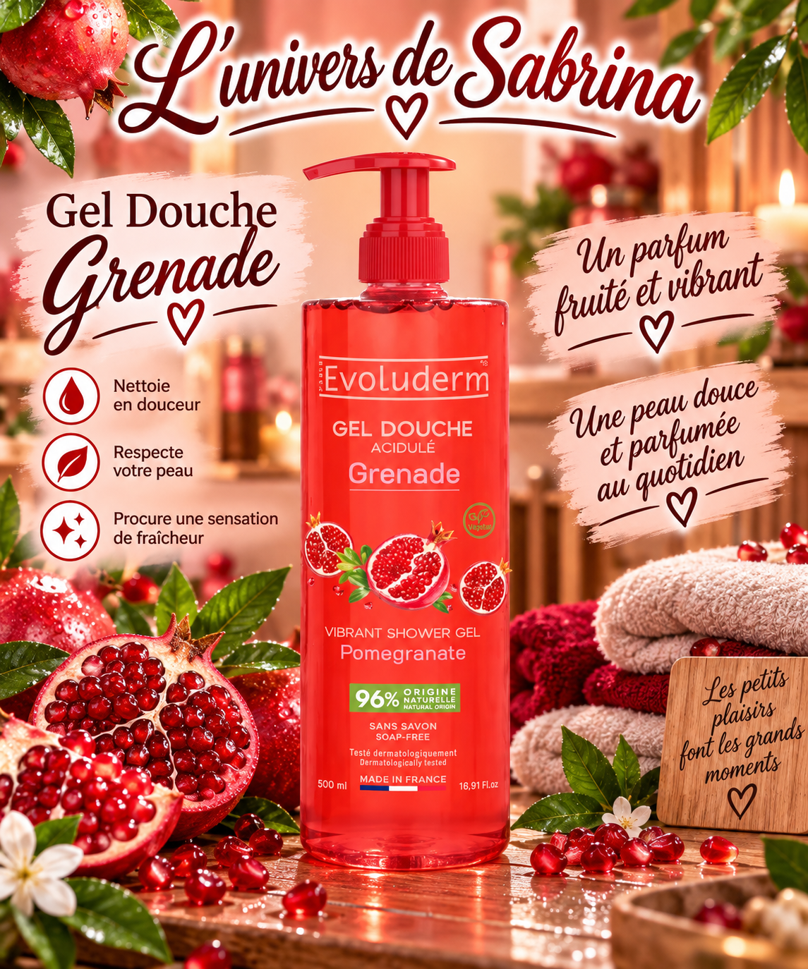 GEL DOUCHE 500ML (plusieurs senteurs)