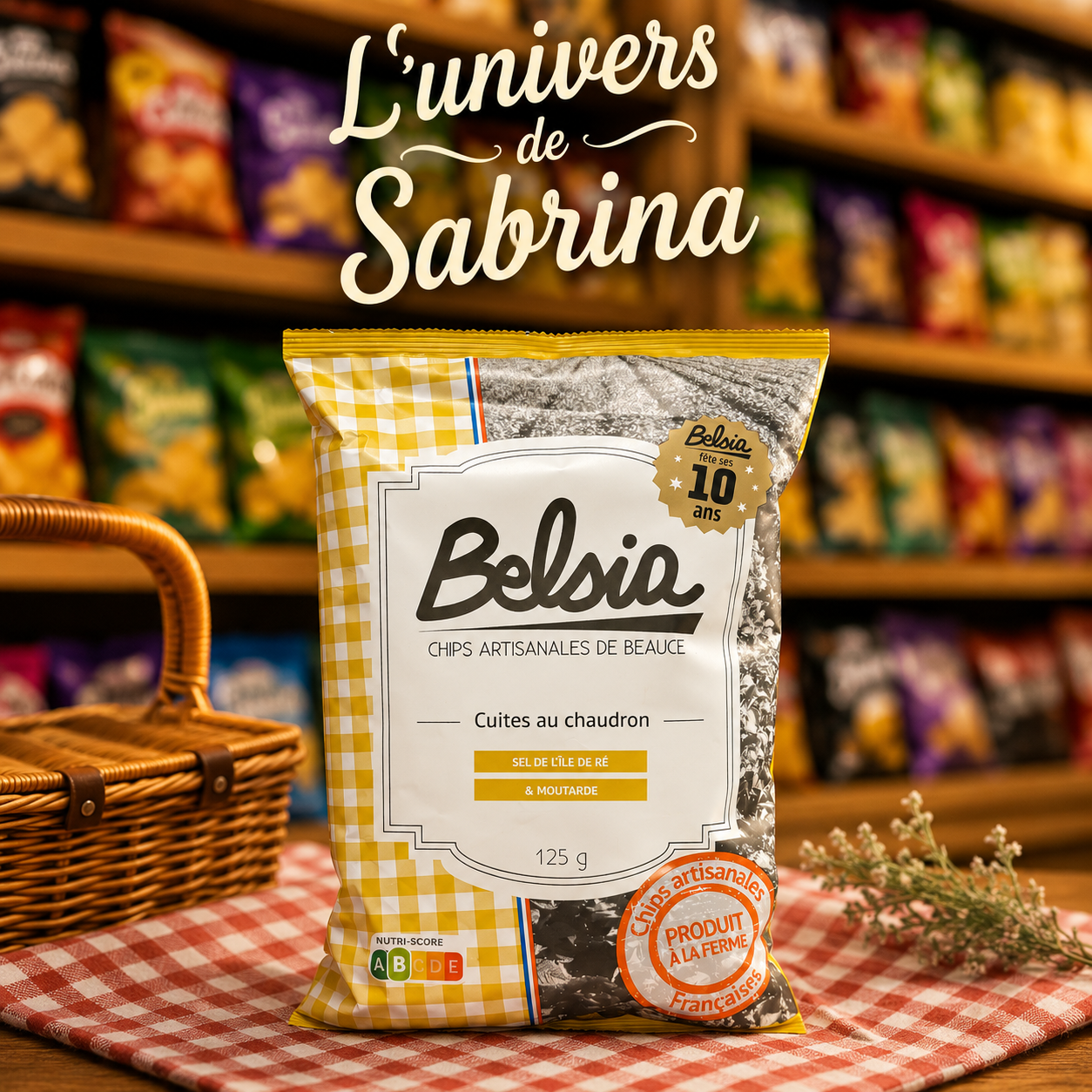 CHIPS ARTISANALE A LA MOUTARDE ET SEL DE L'ÎLE DE RÉ 125G