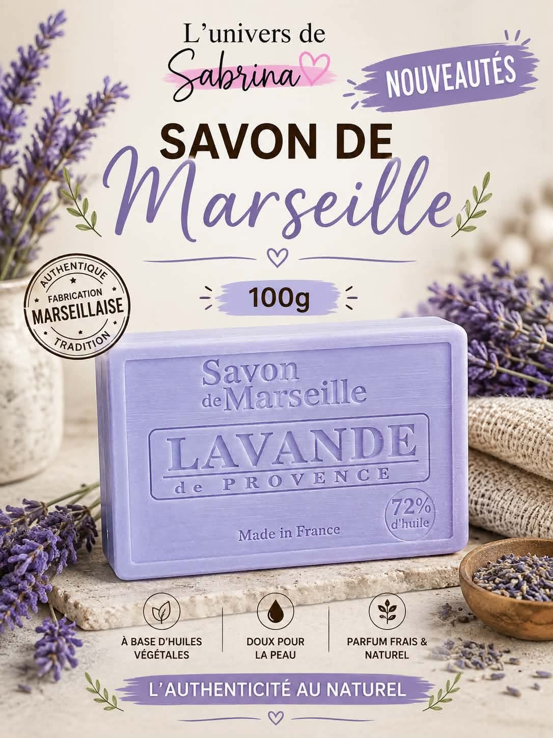 SAVON RECTANGLE LAVANDE DE PROVENCE