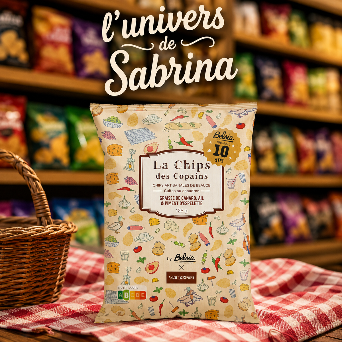 CHIPS DES COPAINS A LA GRAISSE DE CANARD AIL ET PIMENT D'ESPELETTE