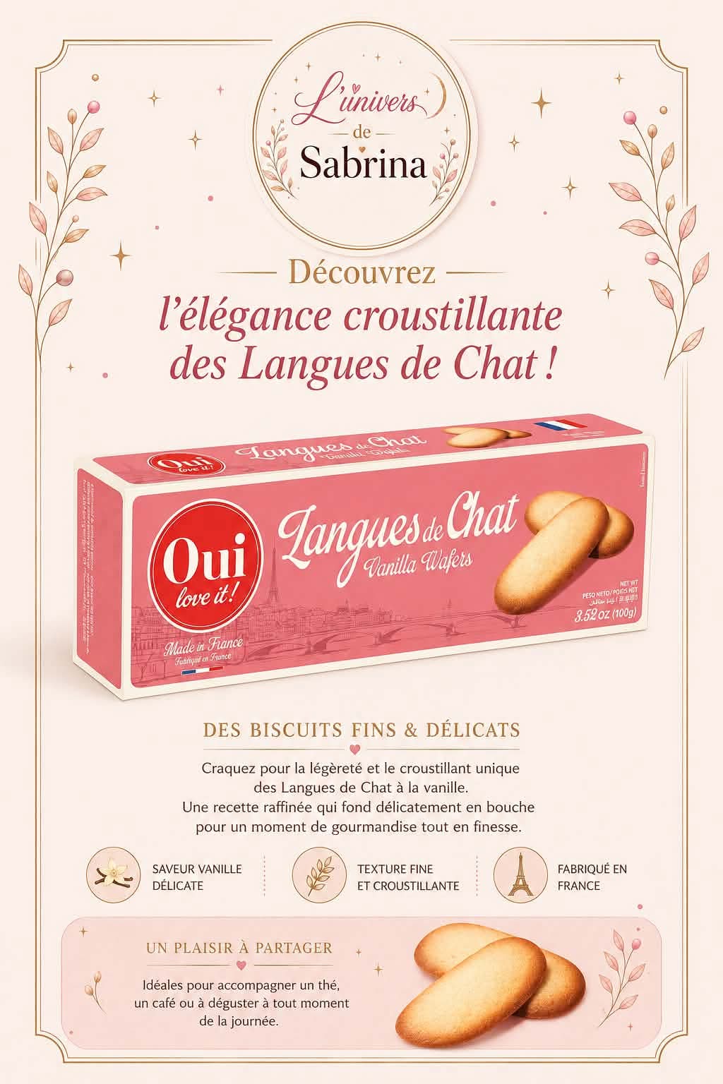 LANGUE DE CHAT 100G