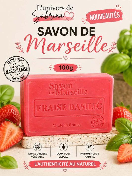 SAVON RECTANGLE FRAISE - BASILIC