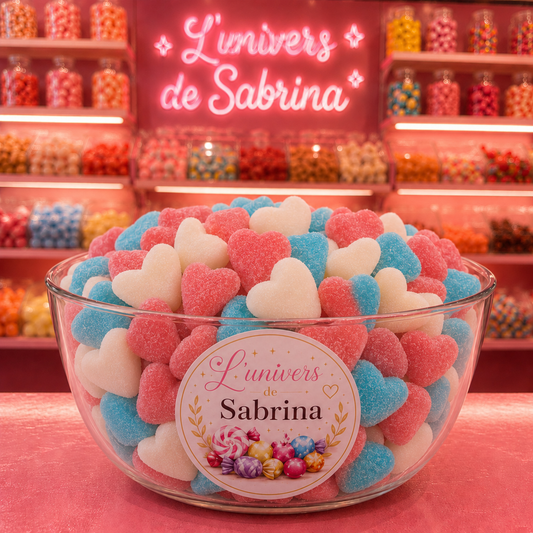 COEURS MIX SUCRE BLANC BLEU ROSE SUCRE (DULCEPLUS)