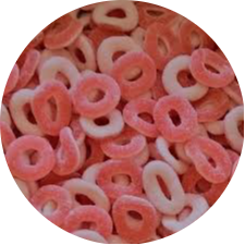 ANNEAUX SUCRE FRAISE 100G