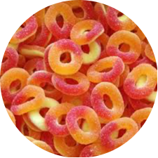 ANNEAUX SUCRE PÊCHE 100G