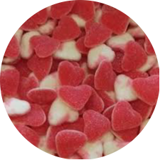 COEURS ROUGE ET BLANC SUCRE 100G
